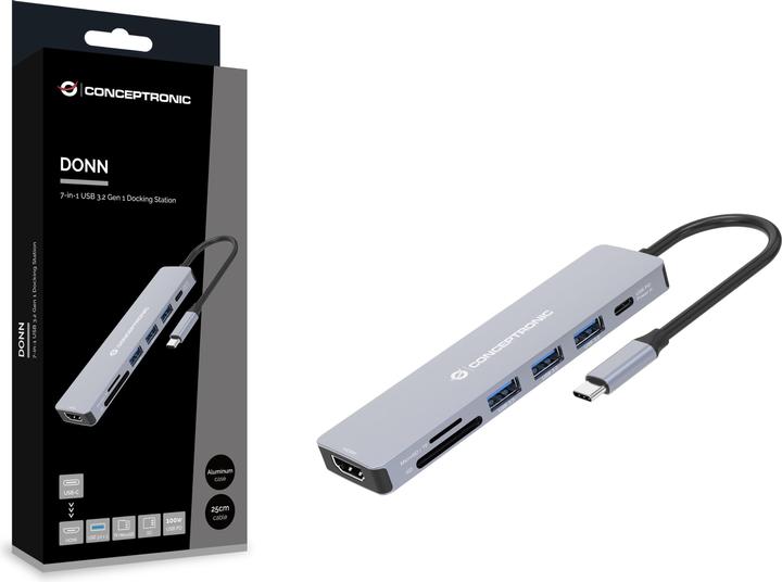 Produktbild Conceptronic Dock USB-C (USB-C, 7 Ports)