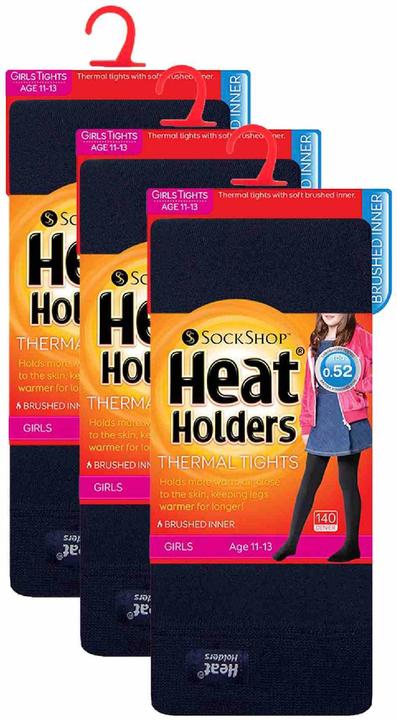Produktbild Heat Holders 3 Paar Thermostrumpfhosen | Winter Strumpfhose Blickdicht (134/140)