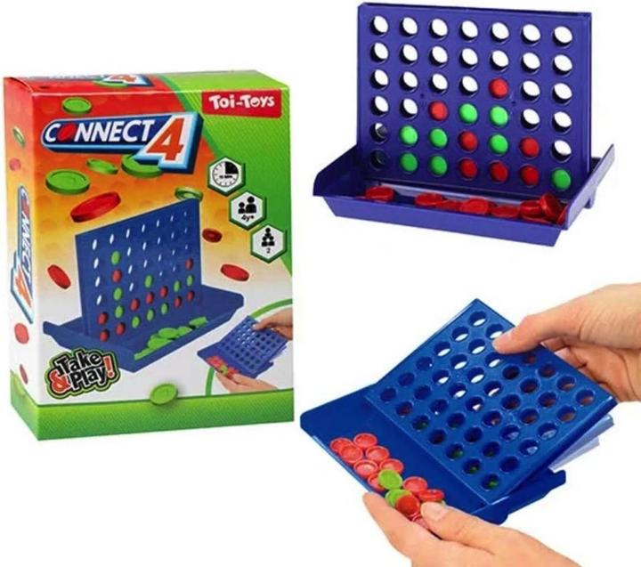 Actual product image Toi-Toys Connect 4 - Travelling game (English, German, French, Italian, Swiss German)