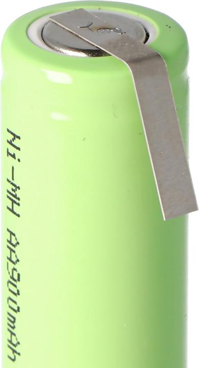 Actual product image AccuCell Akku Flat Top Mignon AA mit Lötfahne in Z-Form (1 pcs., AA, 800 mAh, Battery + charger)