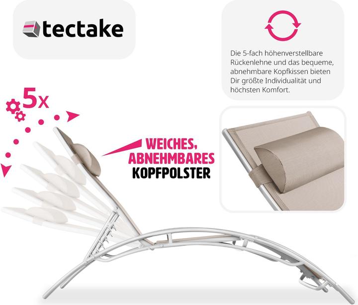 Image du produit tectake Chaise longue de jardin (158 cm)