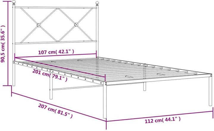 Image du produit vidaXL Bettgestell (107 x 203 cm)