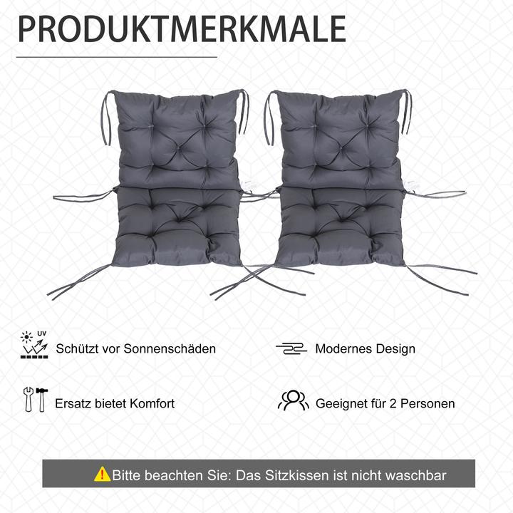 Actual product image Outsunny Chair cushion as a set of 2 (98 x 50 x 8 cm)
