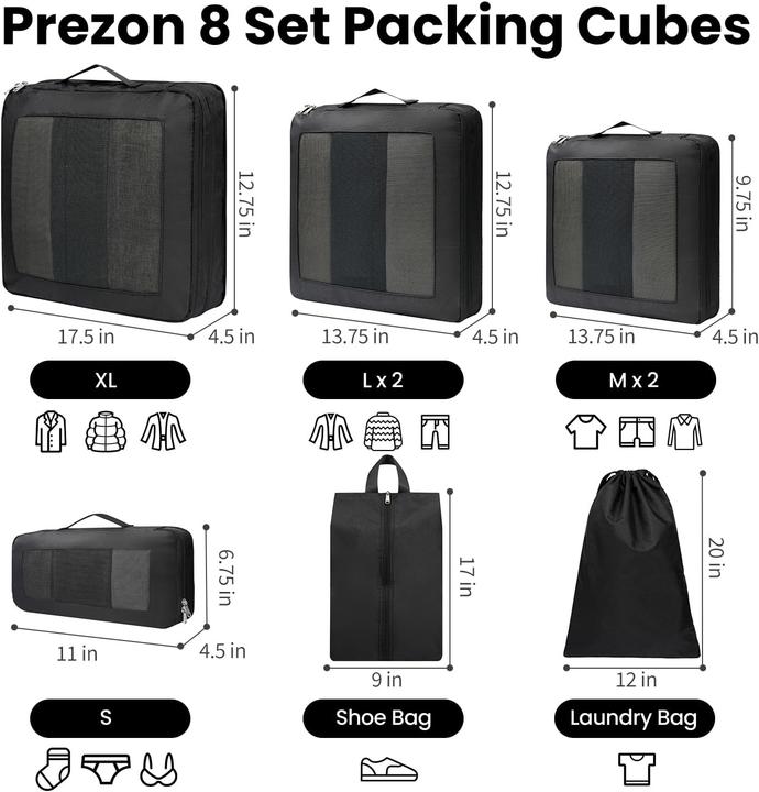 Produktbild Prezon 8er-Set Kompressions-Packwürfel