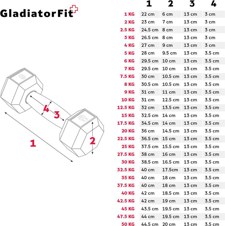 Productafbeelding Gladiatorfit Hex Dumbbell (1 x 1 kg)