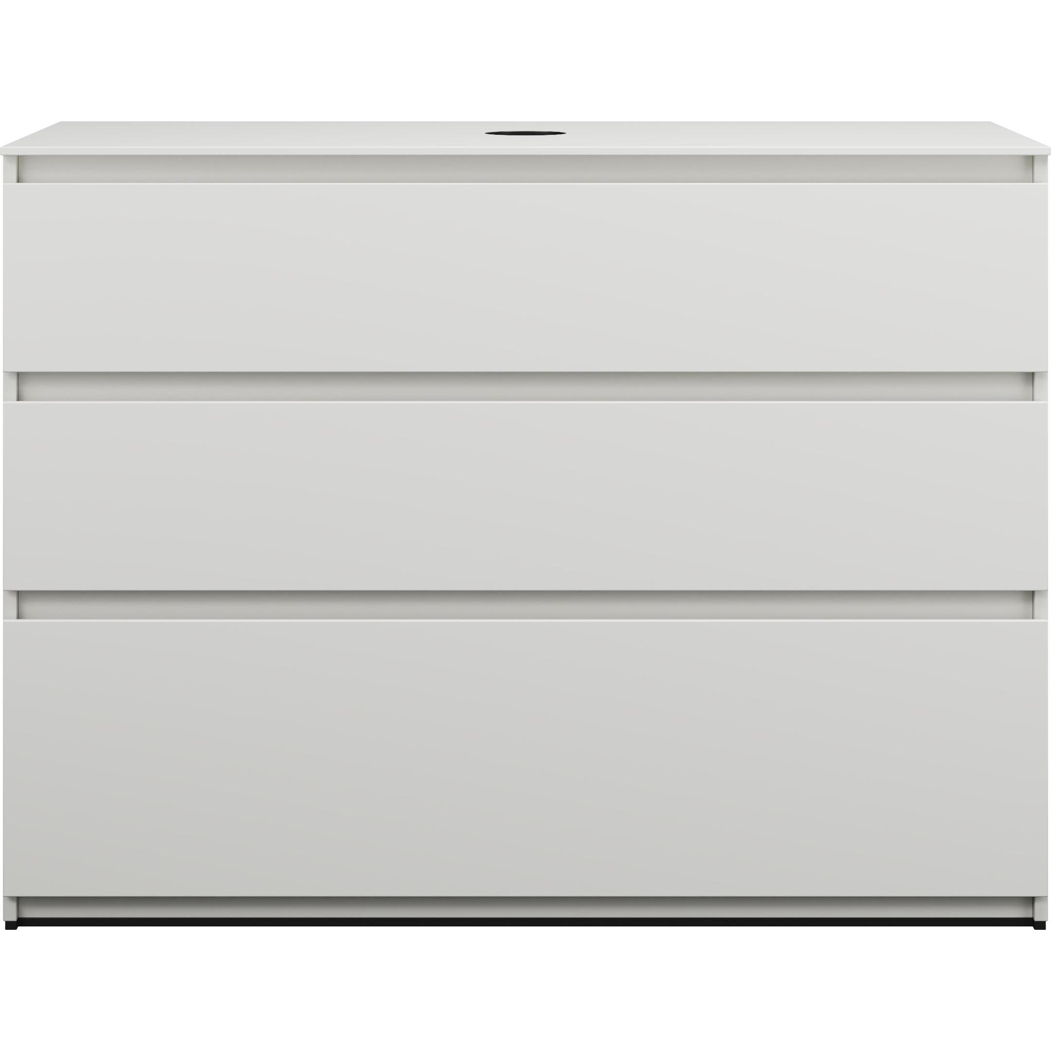 burgbad, Waschtischkonsole, Lin20 Waschtischunterschrank inklusive Konsolenplatte, 3 Auszüge, Tiefe 552, 1202x552x900mm