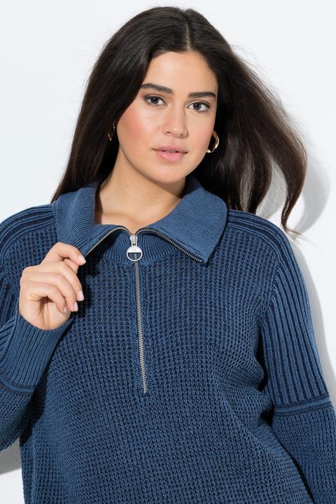 Produktbild Ulla Popken Pullover, Vintage-Look, Troyerkragen, Langarm (62)