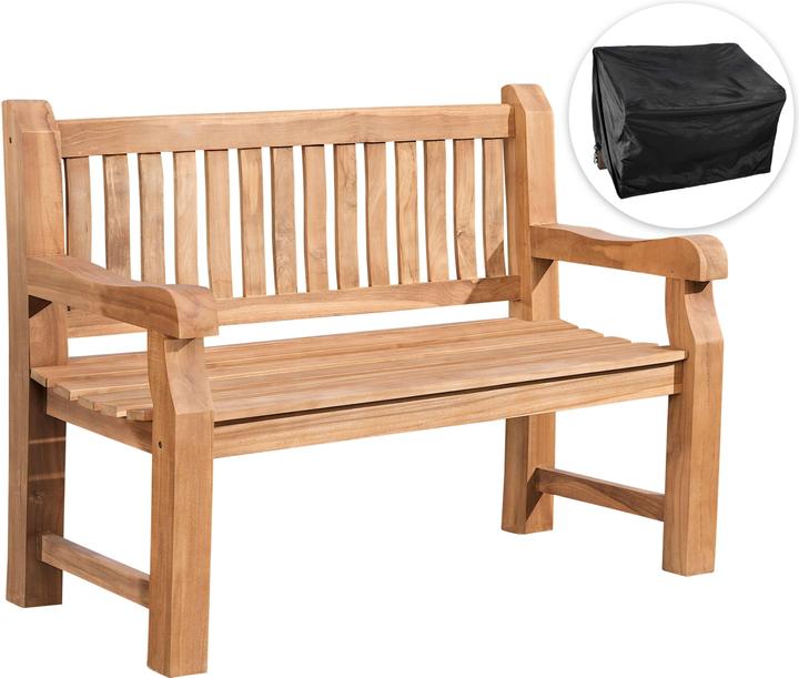 Produktbild CLP Teakbank 120 cm mit Abdeckhaube