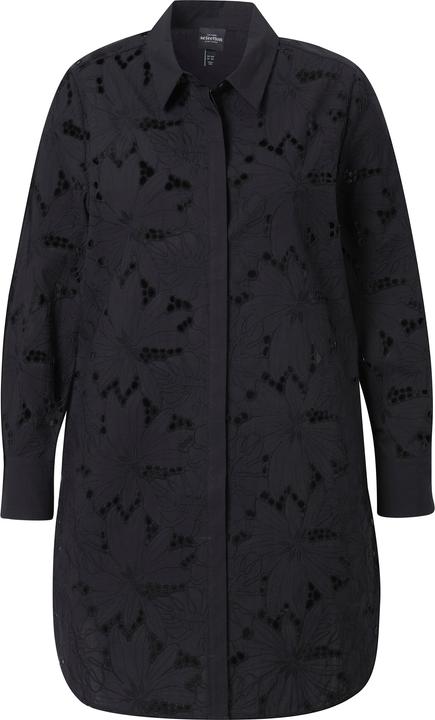 Immagine prodotto Ulla Popken Blusa lunga in pizzo traforato con collo da camicia e maniche lunghe (54)