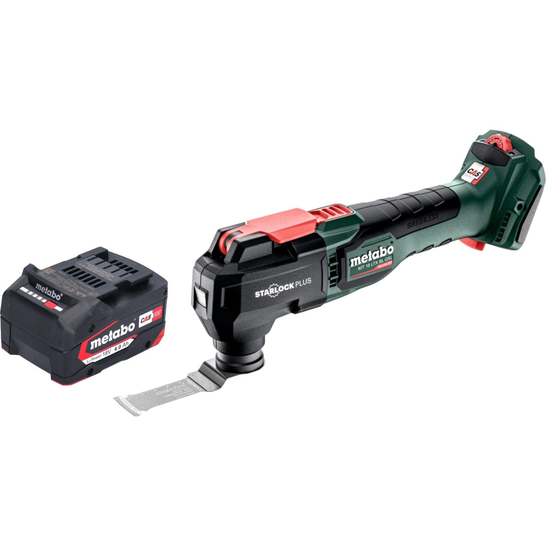 Metabo, Elettroutensile multifunzionale, MT 18 LTX BL QSL Akku Multitool 18 V Brushless Starlock Plus + 1x Akku 4,0 Ah - ohne