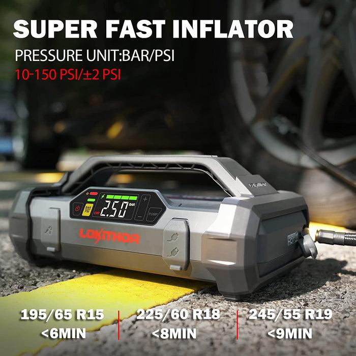 Actual product image Lokithor Jump starter and air pump (2000 A, 20000 mAh)