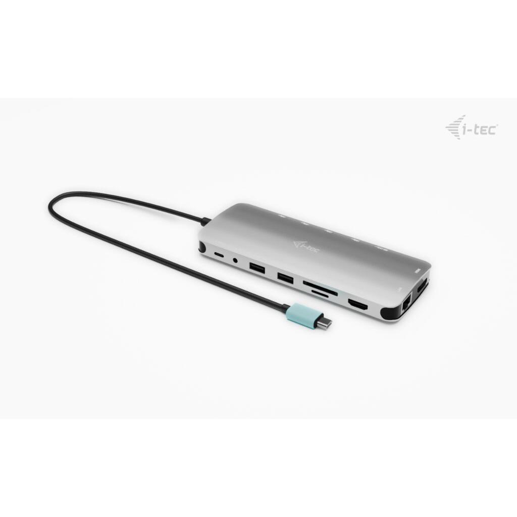 Thumbnail - i-tec USB-C Nano 3x LCD Dock (USB-C, 10 Ports), Dockingstation + USB Hub, Grau