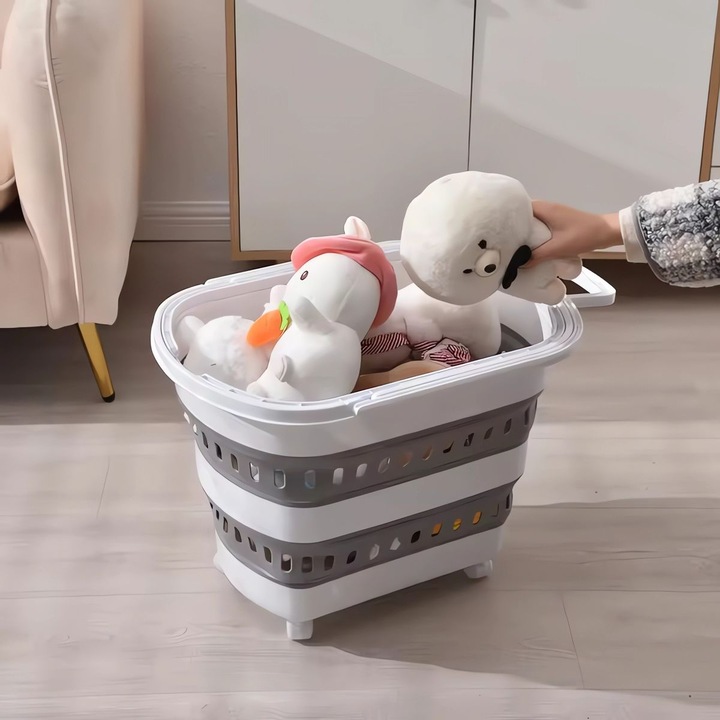 Produktbild König Design Wäschekorb Faltbar Wäschesammler Wäschebox Wäschetonne Aufbewahrungskorb 38 L (38 l)