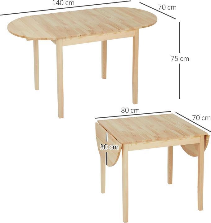 Image du produit Homcom Klapptisch (80 x 70 x 75 cm)