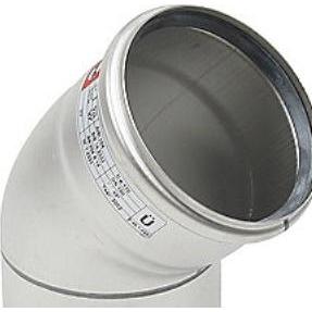 Blücher, Rohrverbindungstechnik, bøjn. 45.0° 160mm - m.O-ring. syrefast RF