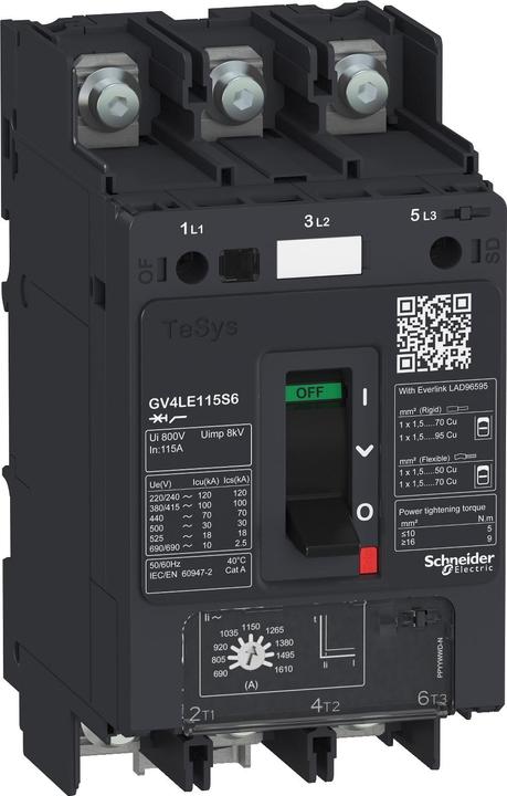 Actual product image Schneider Electric GV4LE Mag 2A 100kA lug