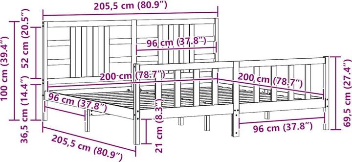 Image du produit vidaXL Bettrahmen (200 x 200 cm)