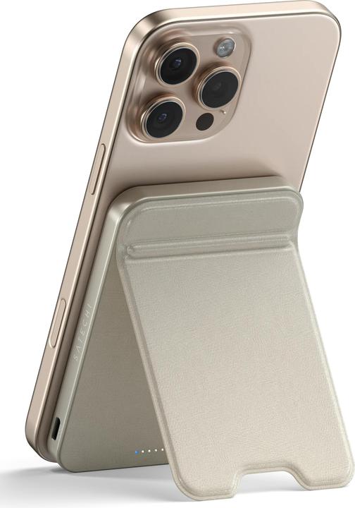 Actual product image Satechi OntheGo Magnetic Qi2 Powerbank Stand 5000 mAh Sand (5000 mAh, 15 W)