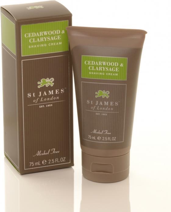 Actual product image St. James of London Shaving Cream Cedarwood & Clarysage in Tube (75 ml, Shaving cream)