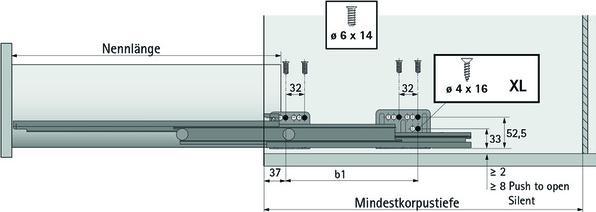 Productafbeelding Hettich Volledig uittrekbare lopers Actro Silent System