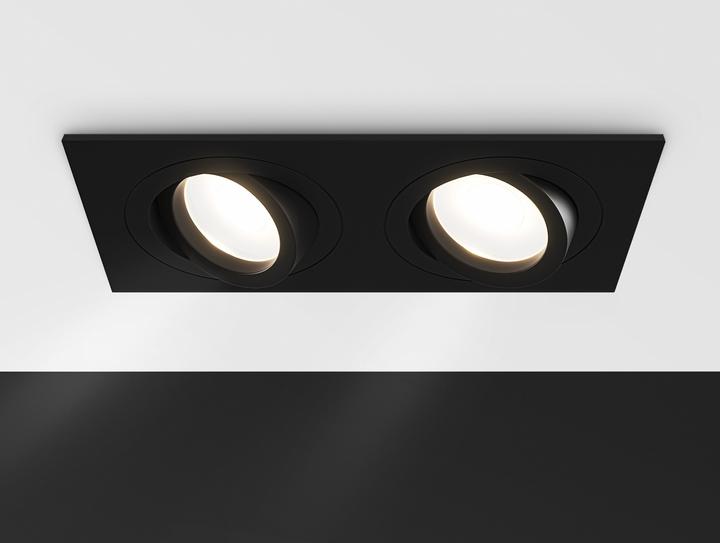 Produktbild Maytoni Atom Downlight, Einbauleuchte 2x GU10 Schwarz 2-fach (GU10)