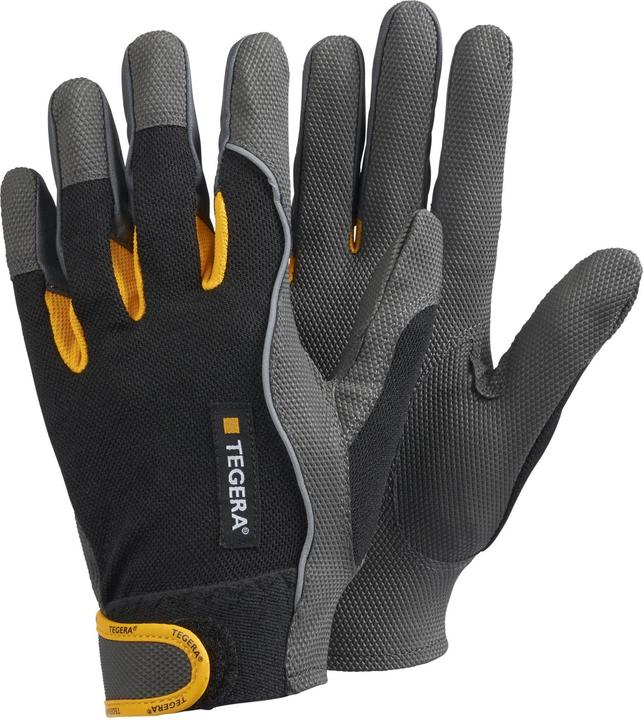 Tegera Ejendals 9120, Workshop gloves, Black, Grey, Yellow, Adult, Adult, Scratch resistant, Nylon