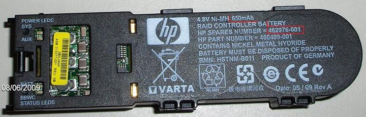 Actual product image HPE 462976-001 (650 mAh)