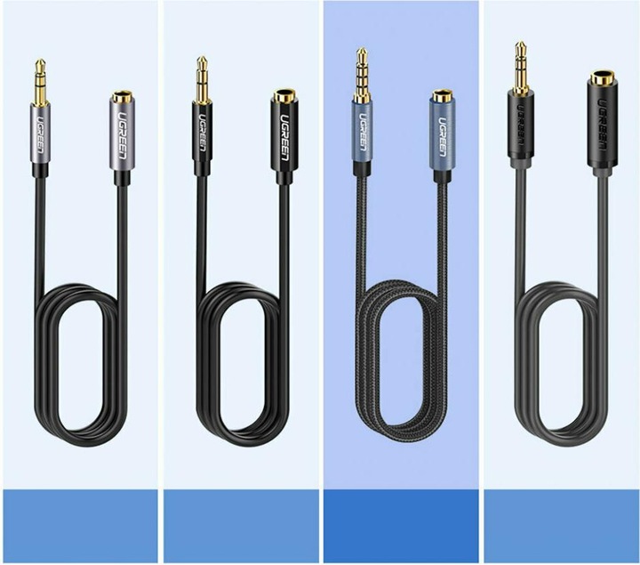 Productafbeelding Ugreen Audio AUX jack hoofdtelefoon verlengkabel 4-pin (1 m, 3,5 mm aansluiting (AUX))
