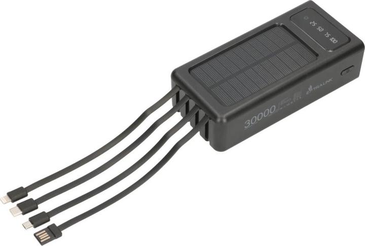 Actual product image Extralink EPB-093 30000mAh Czarny | Powerbank | Solar Power bank, USB-C (30000 mAh, 10 W, 111 Wh)