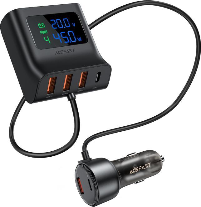 Image du produit Acefast Chargeur de voiture USB-A USB-C B11 138 W avec 6 ports - Noir