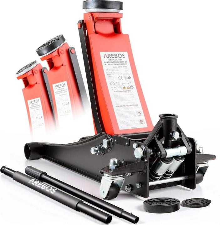 Arebos Hydraulic jack 3 T (incl. 3 rubber pads)
