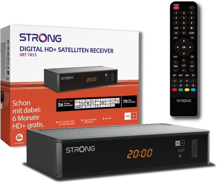 Produktbild Strong SRT7815 DVB-S2 HD+ Receiver (0.13 GB, DVB-S, CI-Schacht, CI+-Schacht)