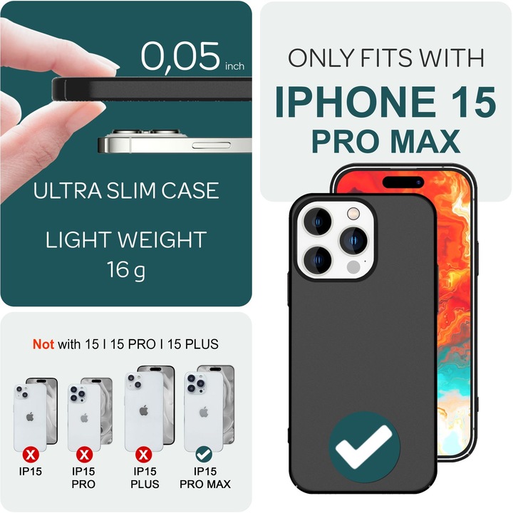 Actual product image Nalia Extra Thin Mobile Phone Case 0,5mm (Apple iPhone 15 Pro Max)