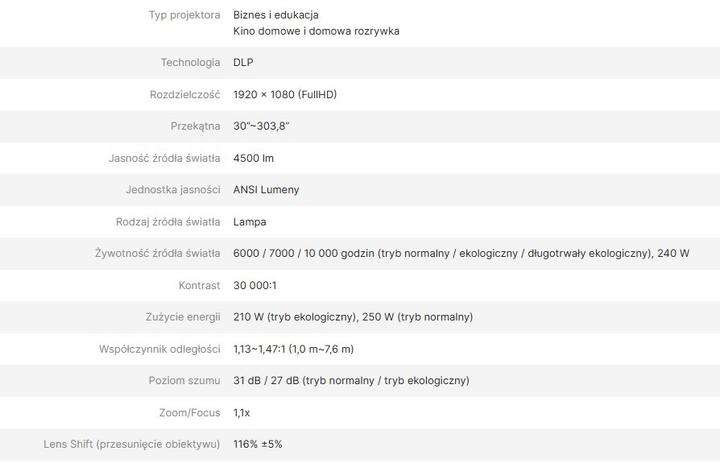 Nutritional values and ingredients vivitek Projektor DH382-EDU WUXGA 1920x1080/4500ANSI/HDMI/USB-A (WUXGA, 4500 lm)