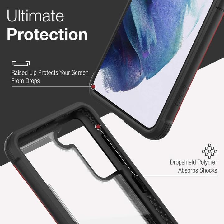 Actual product image Puro DĖKLAS X-Doria Raptic Shield aluminiowe Samsung Galaxy S21 (Antimicrobial protection) (Raudona) (Samsung Galaxy S21+)