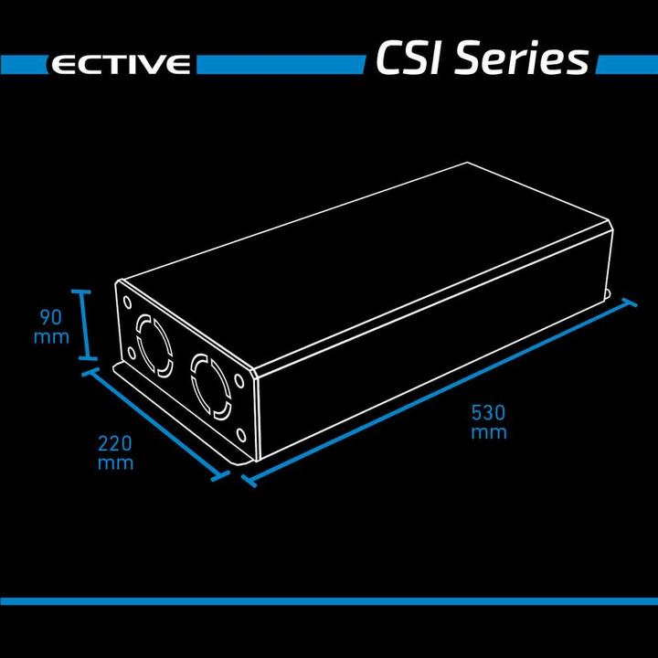 Actual product image Ective CSI252 Sine Charger Inverter 2500W/12V Sine Inverter With Charger And NVS