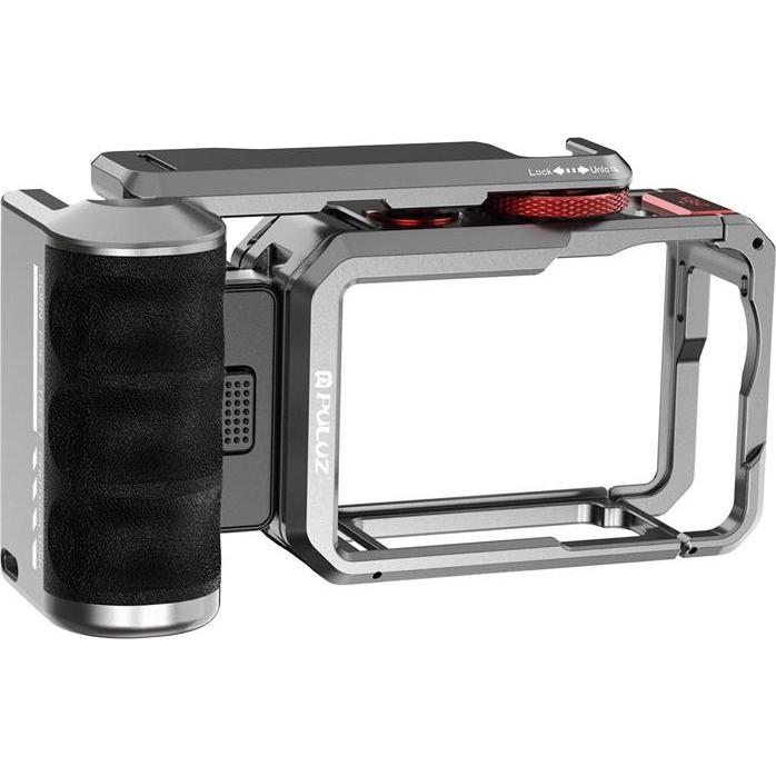 Puluz Titanium expansion cage with handle and additional connections for DJI Osmo Action 6, Accessori action cam