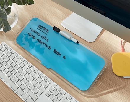 Image du produit Leitz Tableau de bord en verre bleu (38 x 15 cm)