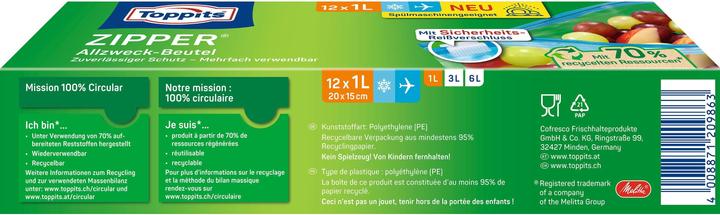 Nutritional values and ingredients Toppits Zipper (12 x)