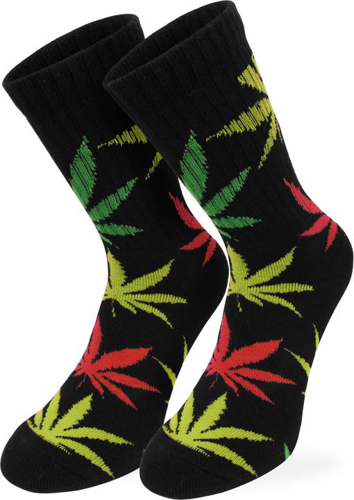 Actual product image Normani 6 hemp tennis socks with weed leaves pattern - 9405 (pack of 6, 39 - 42)