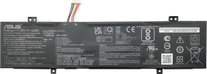 Immagine prodotto ASUS Battery C31N1733 3640mAh / 42Wh / 11.55V / 3 cells (3 Celle, 3640 mAh)