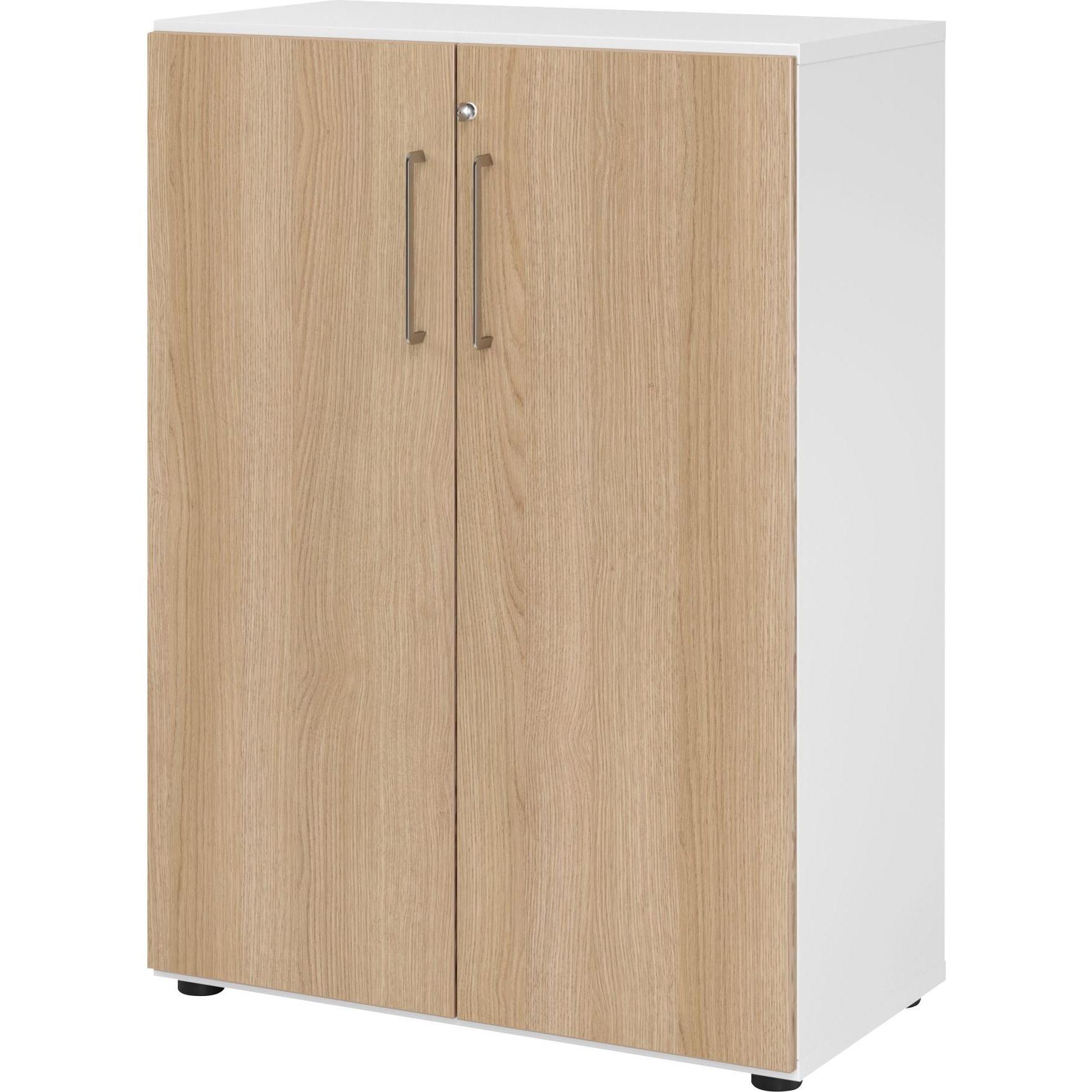 Hammerbacher, Aktenschrank, Regal/Türen 3OH 938T3 Weiss/Eiche