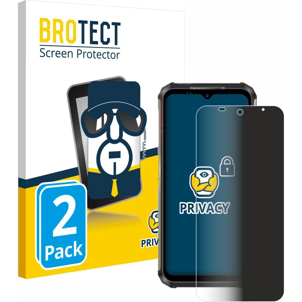 BROTECT Sichtschutzfolie Anti-Spy Privacy Folie Blaulicht-Schutz (2 Stück, Ulefone Armor X), Smartphone Schutzfolie, Bla...