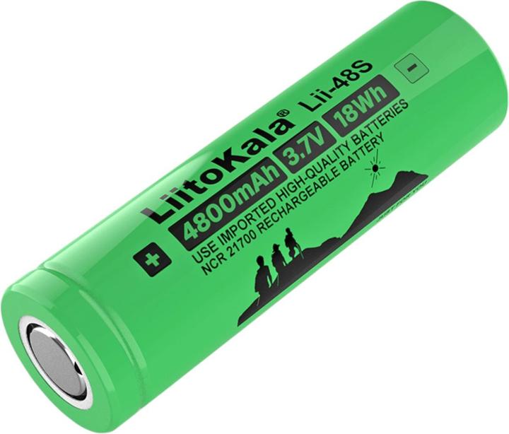 Purecrea Batterie Li-Ion 3.7V 4800mAh NCR21700 avec pôle plat (1 pcs, 21700, 4800 mAh, Batterie)