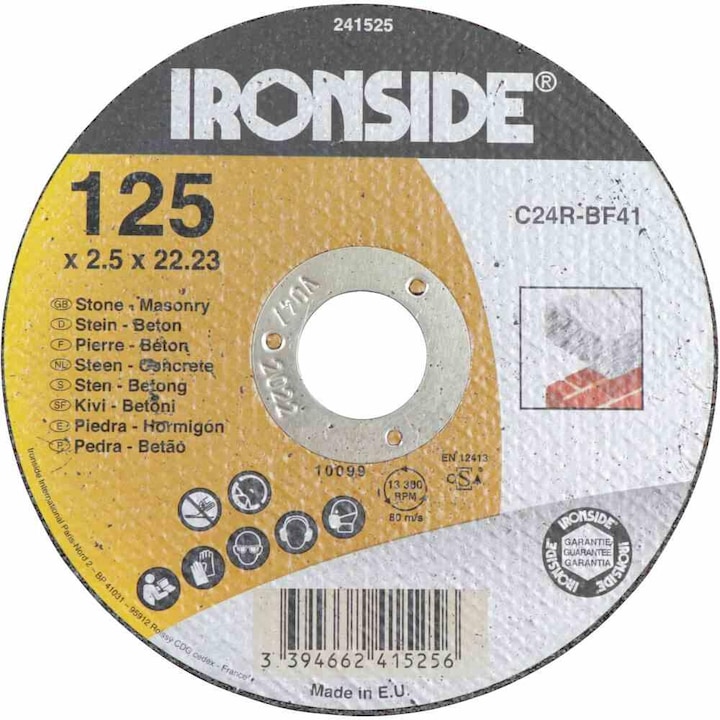 Productafbeelding Ironside Slijpschijf voor steen 125 x 2,5 mm boring 22mm