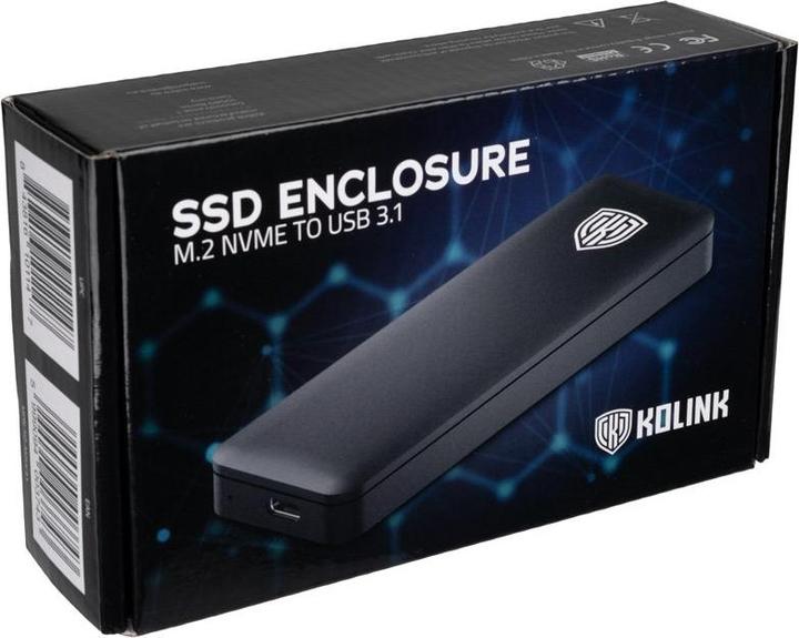 Produktbild Kolink KO-M2UC31 externes Gehäuse für M.2 NVMe SSDs (M.2 2260, M.2 2242, M.2)