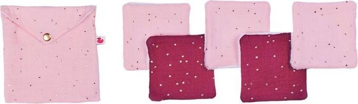BB&Co 5 lingettes réutilisables en coton dans un sachet, rose-or (10 cm, 10 cm)