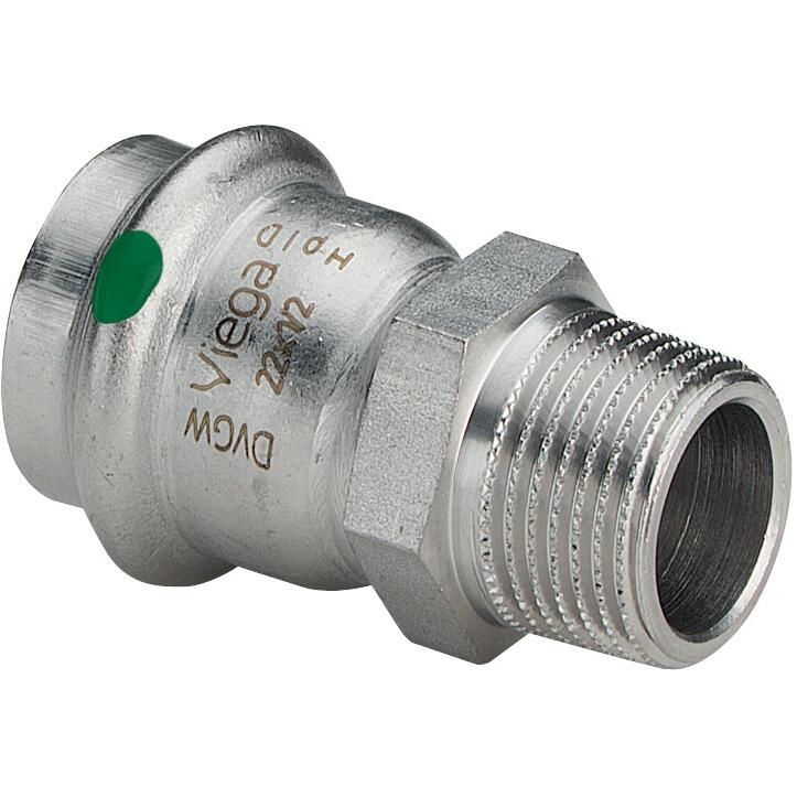 Viega, Rohrverbindungstechnik, Sanpress Inox overgang 18 mm x 34" rustfrit stål (Pressverbindung)