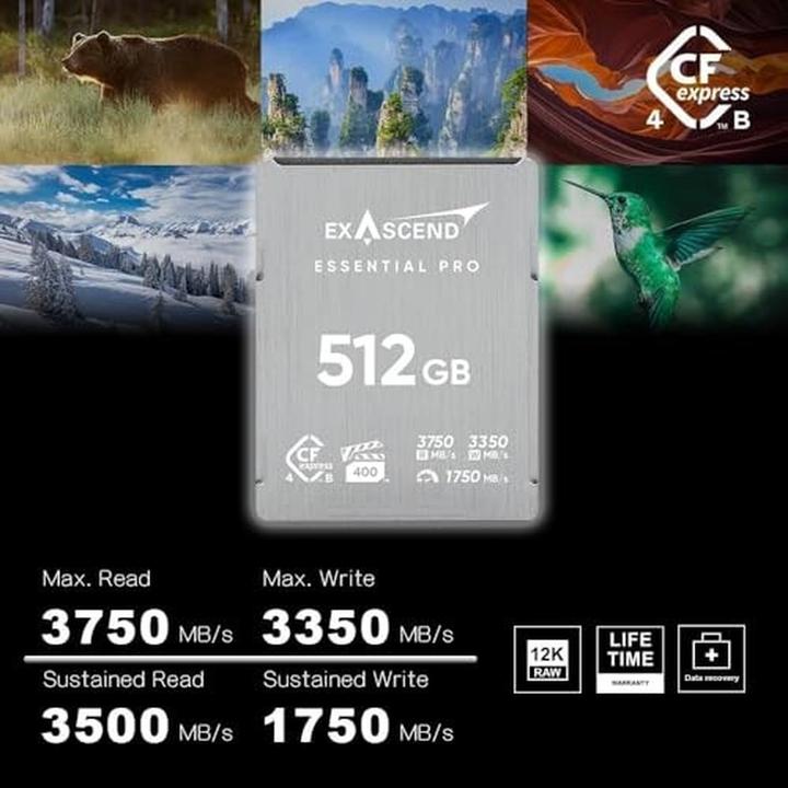 Actual product image Exascend CFexpress 4.0 Type B Essential Pro Series 2TB (2000 GB, CFexpress type B)