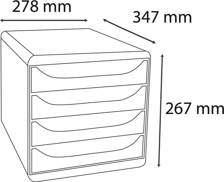 Image du produit Exacompta Schubladenbox BIG BOX, 4 Schubladen, Kollektion Titan (A4+)